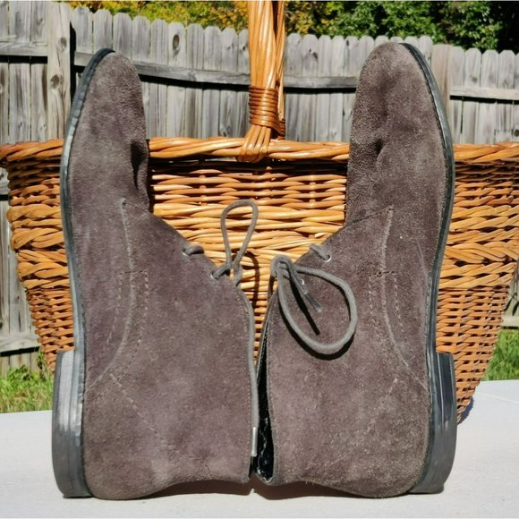 Franco Sarto Lace Up Ankle Booties 8M Gray Suede - Picture 5 of 11